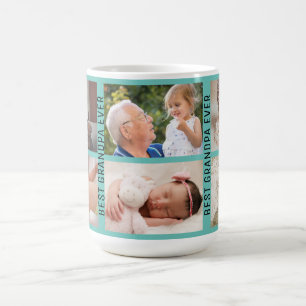 Best Grandpa Ever 6 Photo Custom Collage Coffee Mug