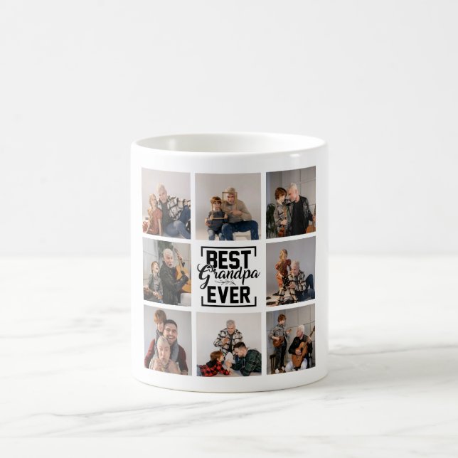 Best Grandpa Ever 8 Photo Collage Coffee Mug (Center)