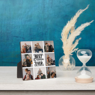 Best Grandpa Ever 8 Photo Collage Plaque