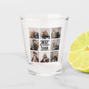 Best Grandpa Ever 8 Photo Collage Shot Glass