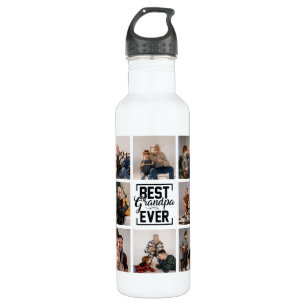 Best Grandpa Ever 8 Photo Collage Stainless Steel  710 Ml Water Bottle