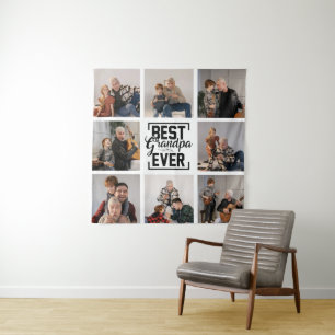 Best Grandpa Ever 8 Photo Collage Tapestry