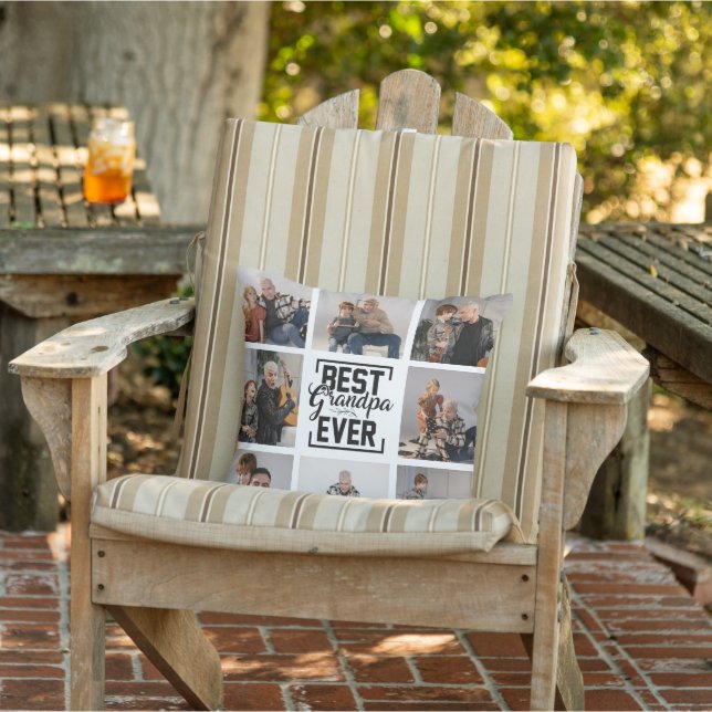 Best Grandpa Ever 8 Photo Collage Throw Pillow (Chair)