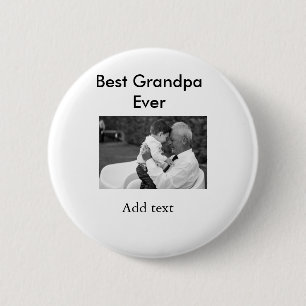 Best Grandpa ever add photo name classic elegant 2 Inch Round Button