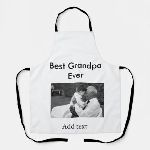 Best Grandpa ever add photo name classic elegant Apron