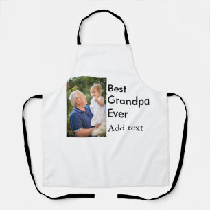 Best Grandpa ever add photo name classic elegant Apron