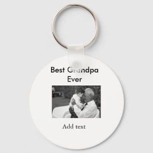 Best Grandpa ever add photo name classic elegant Keychain