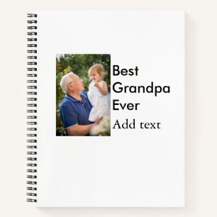 Best Grandpa ever add photo name classic elegant Notebook