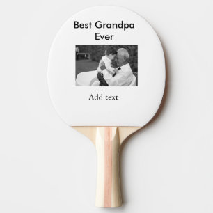 Best Grandpa ever add photo name classic elegant Ping Pong Paddle