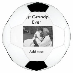 Best Grandpa ever add photo name classic elegant Soccer Ball