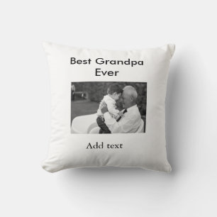 Best Grandpa ever add photo name classic elegant Throw Pillow