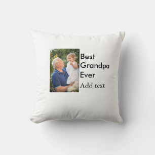 Best Grandpa ever add photo name classic elegant Throw Pillow