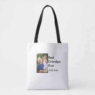 Best Grandpa ever add photo name classic elegant Tote Bag