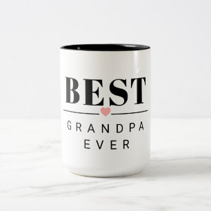 Best grandpa ever black and white Two-Tone coffee mug