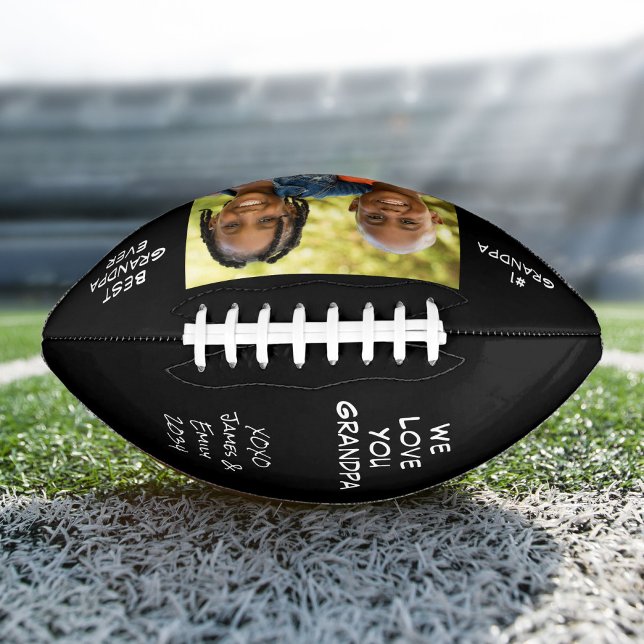 Best Grandpa Ever Black Photo Football (Creator Uploaded)