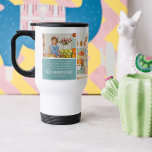 Best Grandpa Ever | Colour Block Photo Collage Travel Mug<br><div class="desc">Modern two toned colour block 5 photo collage. All colour ways can be changed. Featuring "Best Grandpa Ever" and room for custom message, names and/or year. These are Father’s Day gifts that are perfect for any dad. A gift that he will treasure for a lifetime! Can be customized for any...</div>