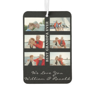 Best Grandpa Ever Custom 6 Photo collage & Name  Air Freshener