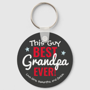 Best Grandpa Ever Custom Name Keychain