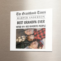 Best Grandpa Ever Custom Newspaper Headline Photo 