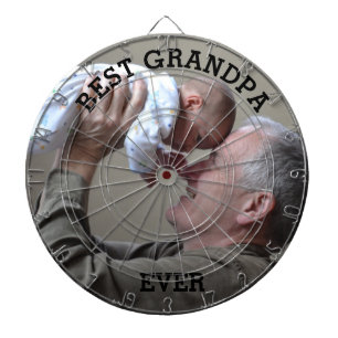Best Grandpa Ever Custom Photo Create Your Own Dartboard