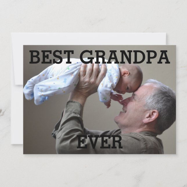 Best Grandpa Ever Custom Photo Create Your Own Holiday Card (Front)