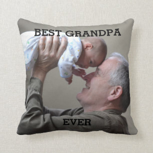 Best Grandpa Ever Custom Photo Create Your Own  Ke Throw Pillow