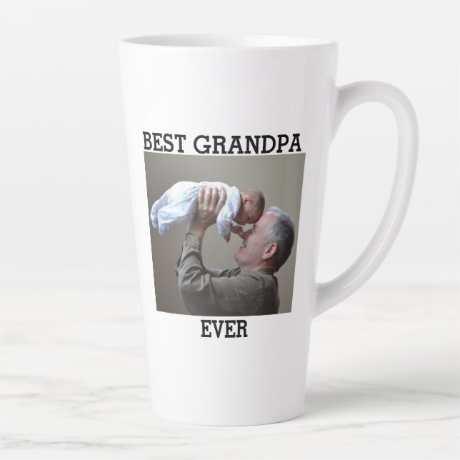 Best Grandpa Ever Custom Photo Create Your Own  Latte Mug (Right)
