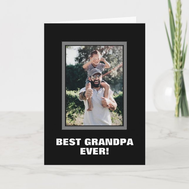 Best Grandpa Ever Custom Photo Father's Day Card (Front)