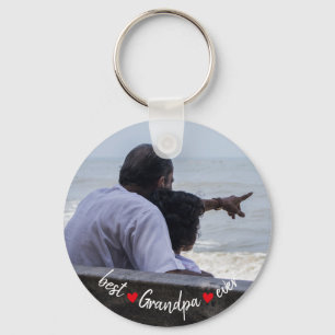 Best Grandpa Ever Custom Photo Keychain