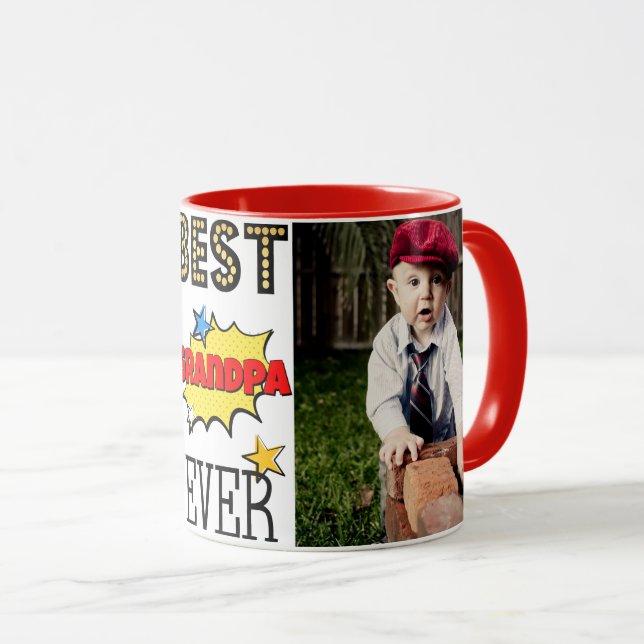 Best Grandpa Ever Custom Photo Mug (Front Right)