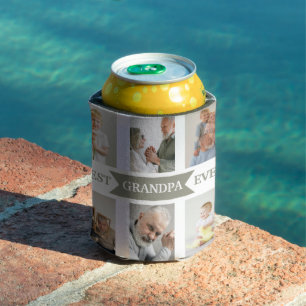 Best Grandpa Ever Custom Photos Can Cooler