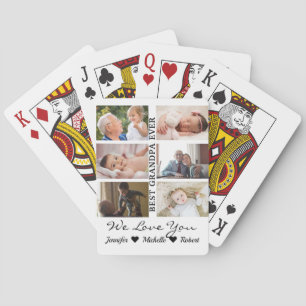 Best Grandpa Ever Custom Photos Grandchildren Name Playing Cards