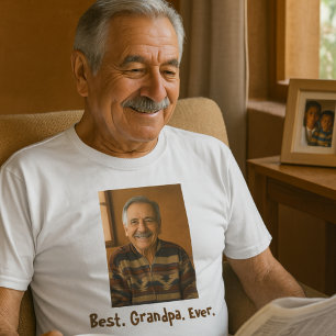 Best Grandpa Ever Family Photo T-Shirt
