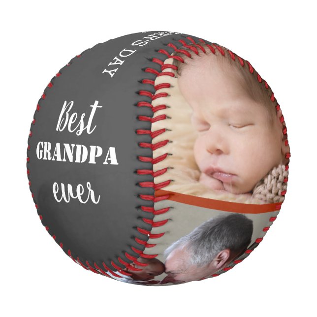 Best Grandpa Ever Father's Day 3 Photo Collage   Baseball (Angled)
