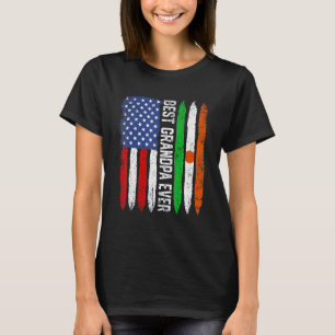 Best Grandpa Ever Father's Day Niger Us Flag Retr T-Shirt