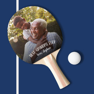 Best Grandpa Ever Father's Day Photo Ping Pong Paddle
