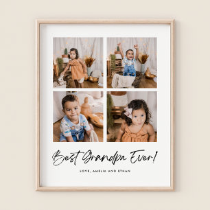 Best Grandpa Ever Four Photo  Poster