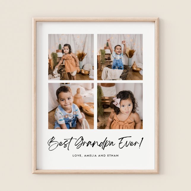 Best Grandpa Ever Four Photo  Poster (Creator Uploaded)