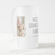 Best Grandpa Ever Frosted Minimalist Photo Beer