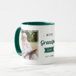 Best Grandpa Ever Grandad Green Birthday Photo Mug<br><div class="desc">Custom green photo mug "Best Grandpa Ever". You can give the cup as a gift by itself or fill it with some small goodies. Text can be customized for any other special person in your life as well.</div>