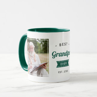Best Grandpa Ever Grandad Green Birthday Photo Mug