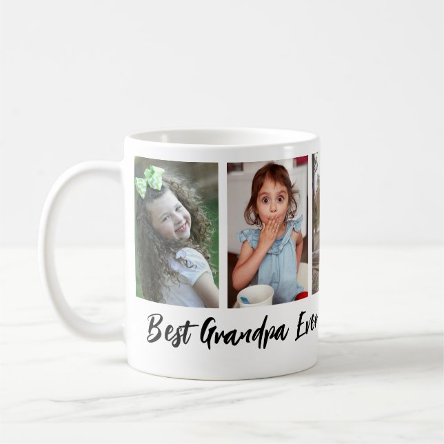 Best Grandpa Ever Grandchildren 5 Photo Collage Coffee Mug (Left)