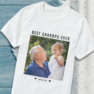 Best Grandpa Ever Grandfather And Grandkid Photo   T-Shirt
