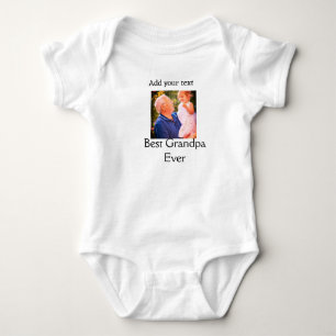 Best Grandpa ever grandfather photo name gifts tex Baby Bodysuit