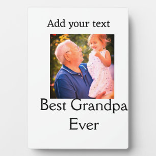 Best Grandpa ever grandfather photo name gifts tex Plaque