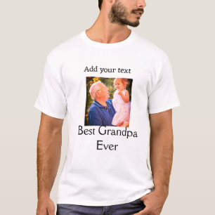Best Grandpa ever grandfather photo name gifts tex T-Shirt