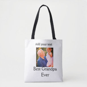 Best Grandpa ever grandfather photo name gifts tex Tote Bag
