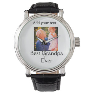 Best Grandpa ever grandfather photo name gifts tex Watch