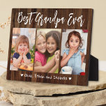 Best Grandpa Ever Grandkids 3 Photo Collage Wood  Plaque<br><div class="desc">Create your own photo gift for grandpa with multiple pictures of grandkids. Give personalized grandpa gifts with grandchildren names to make it a treasured keepsake. The customized grandpa gifts are perfect for grandpa birthday, father's day, grandparents day and Christmas.</div>