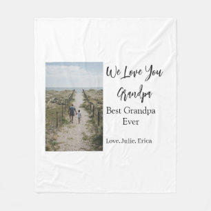 best grandpa ever grandparents photo gifts classic fleece blanket